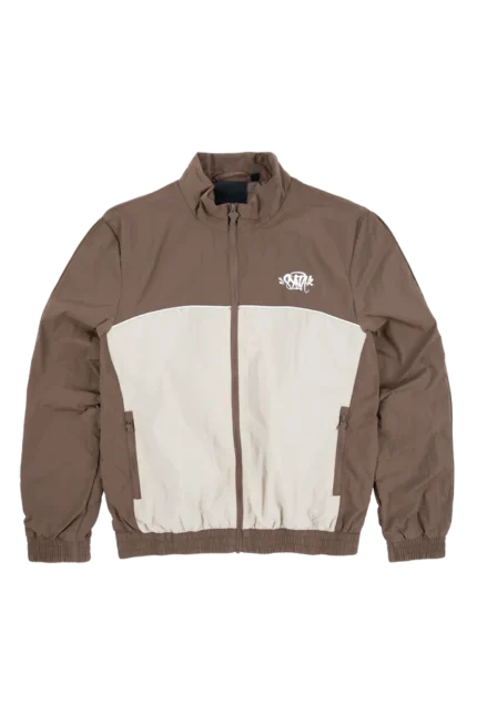 TEAM SYNA PIPE TRACK JACKET BROWN/BEIGE
